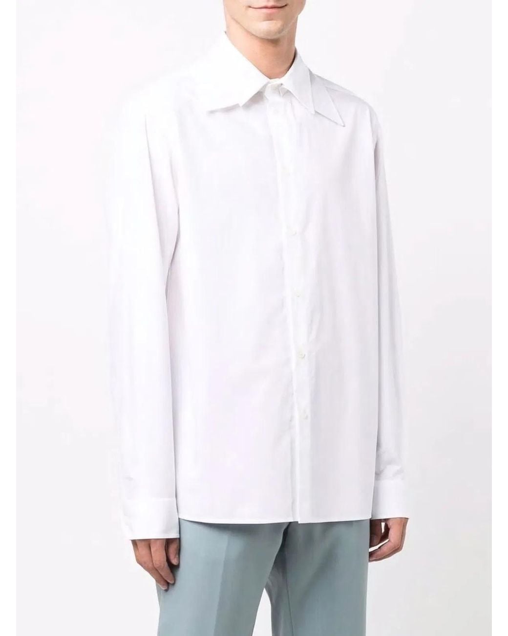 Valentino White Camicia Maniche Lunghe for men