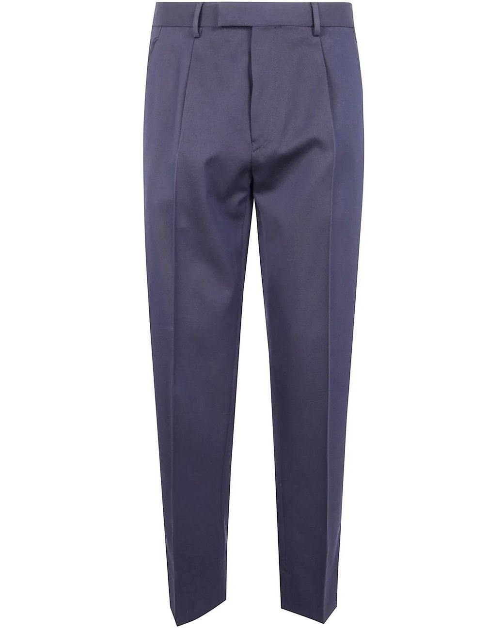 Zegna Blue Cotton And Wool Pants for men