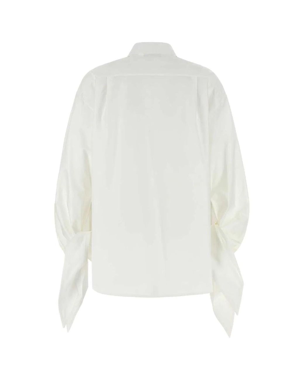 Balenciaga White Tied Cuffs Blouse