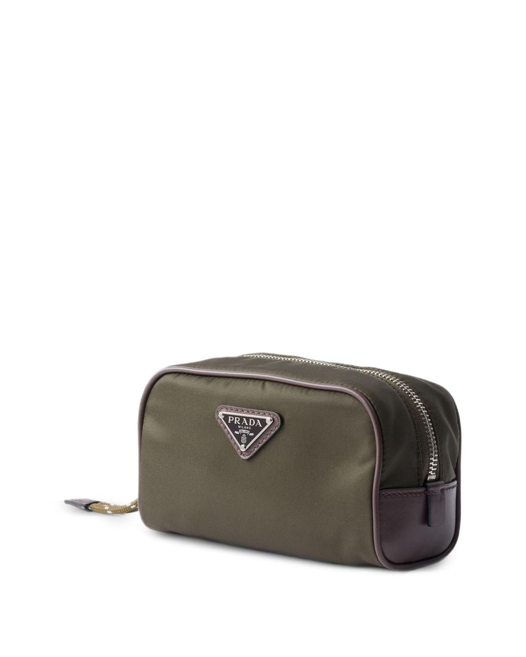 Prada Green Speedrock Re-Nylon And Leather Pouch for men