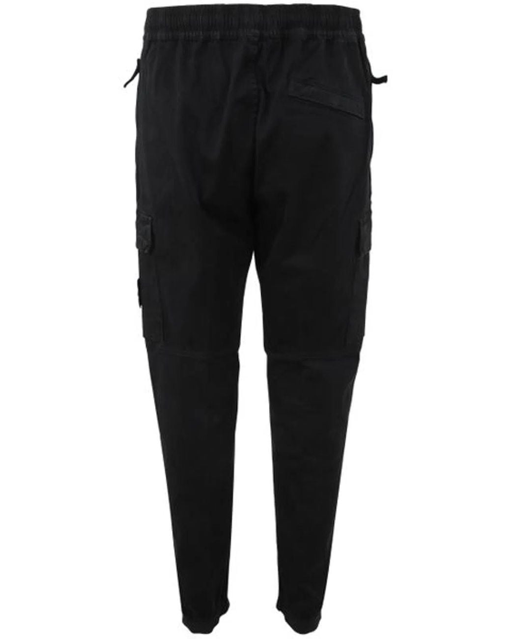 Stone Island Black Tapered-leg Cargo Trousers
