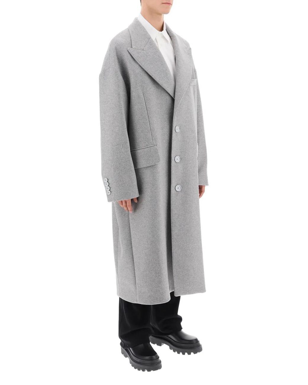 Dolce & Gabbana Gray Deconstructed Maxi Coat for men