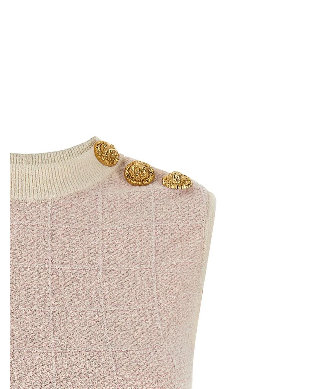 Balmain Natural 'Testa Di Leone' Tweed Vest