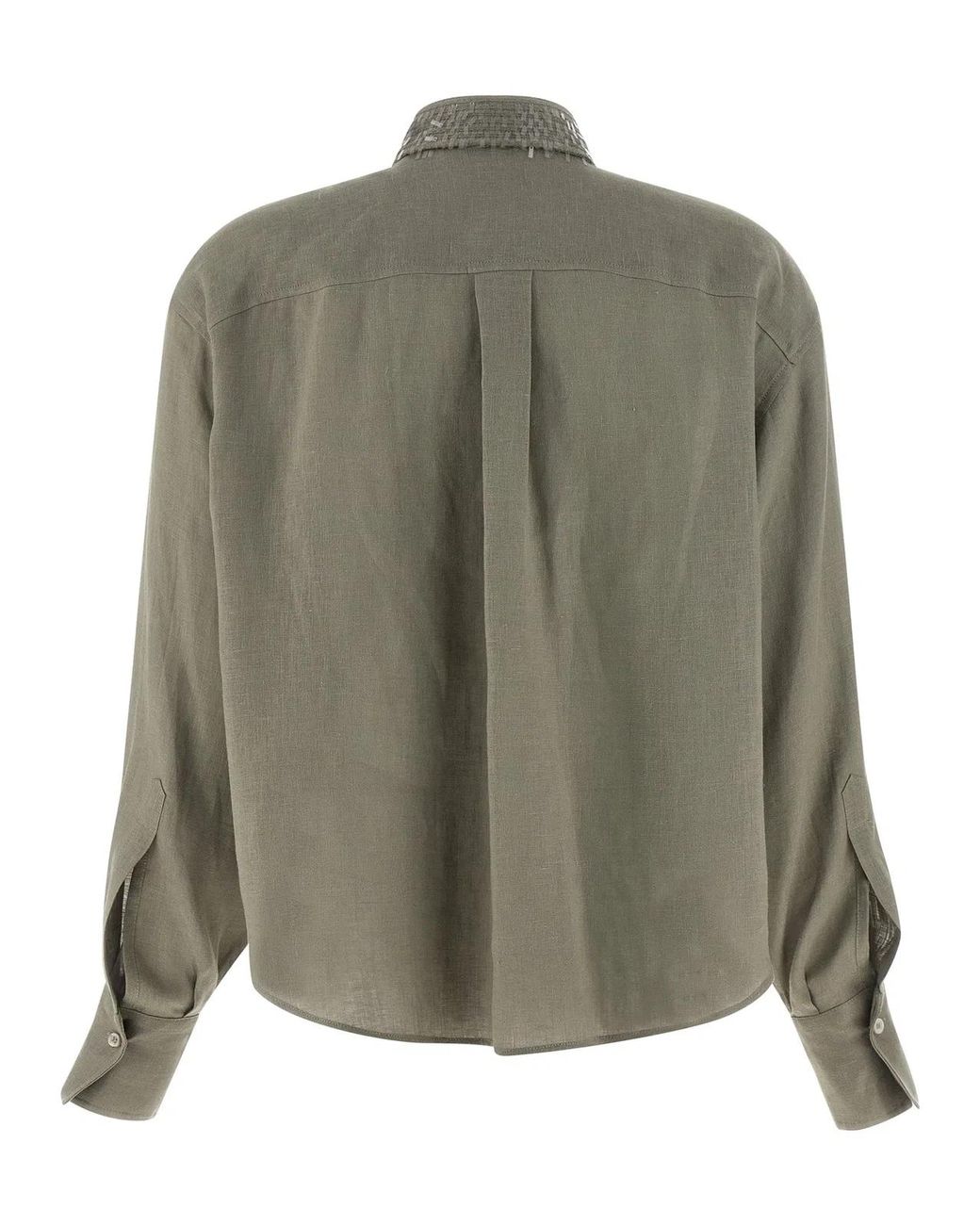 Brunello Cucinelli Green Linen Blouse