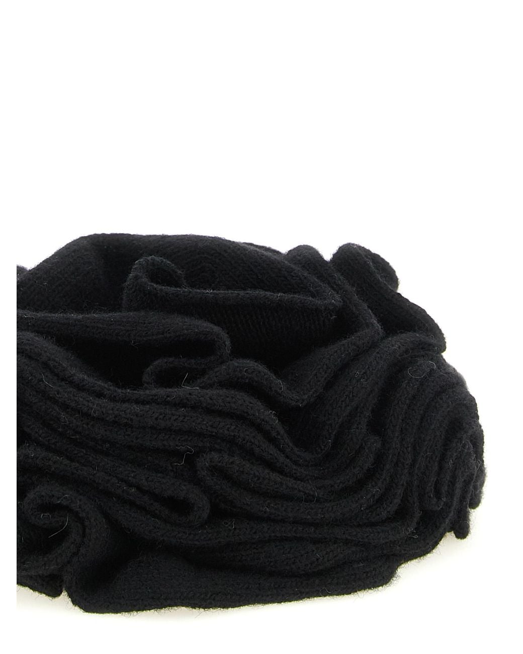 Nude Black Knitted Brooch With Lace