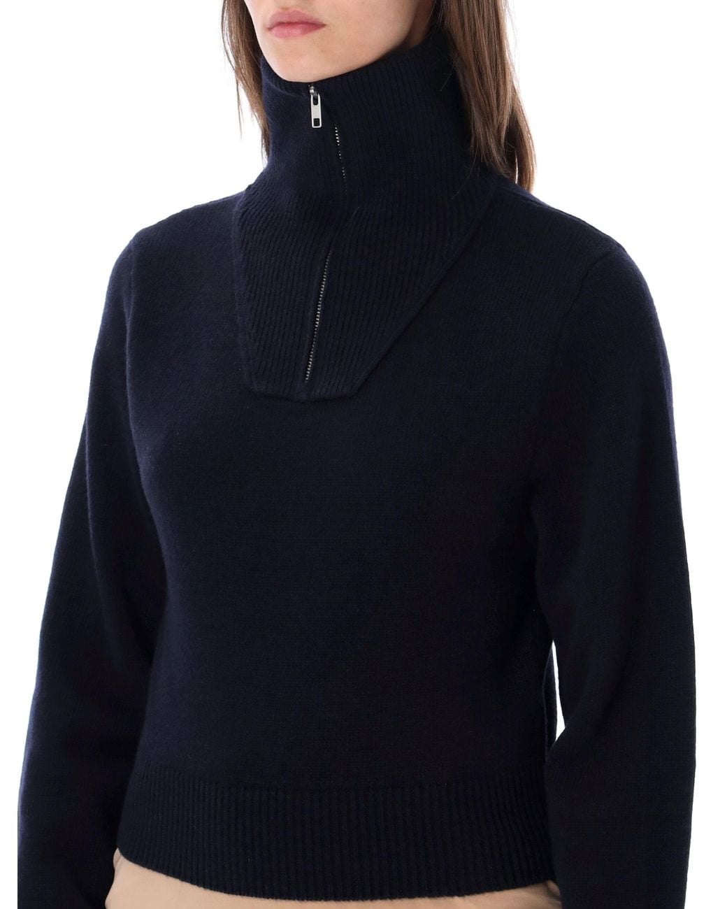 MM6 by Maison Margiela Blue Cropped Zip Knit