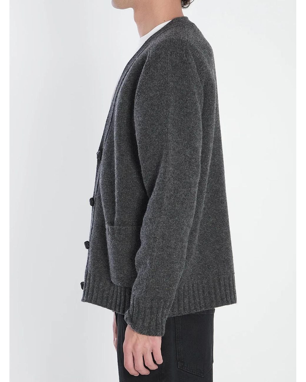 Bottega Veneta Gray Wool Cardigan for men