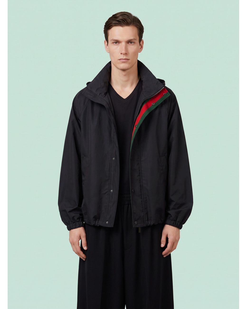Gucci Gray Compact Cotton Jacket With Zip for men
