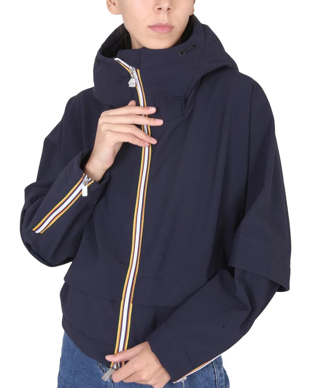 K-Way Blue Windbreaker With Logo