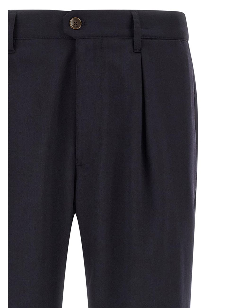 Incotex Blue Formal Pants With Pleats for men