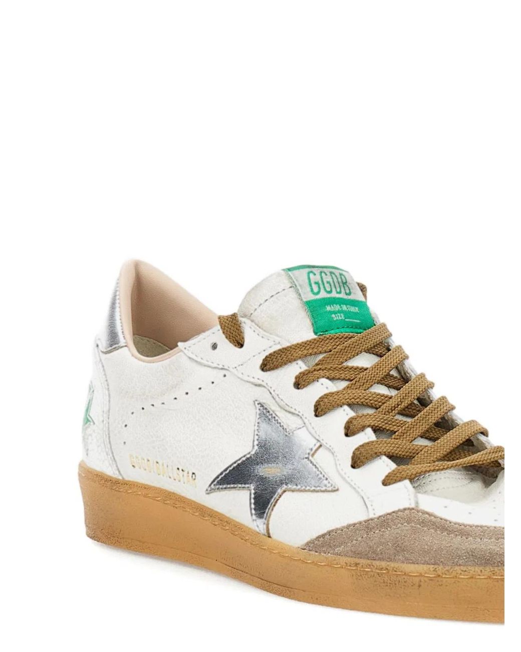 Golden Goose Deluxe Brand White Ballstar Nappa Upepr Suede Toe Lami for men