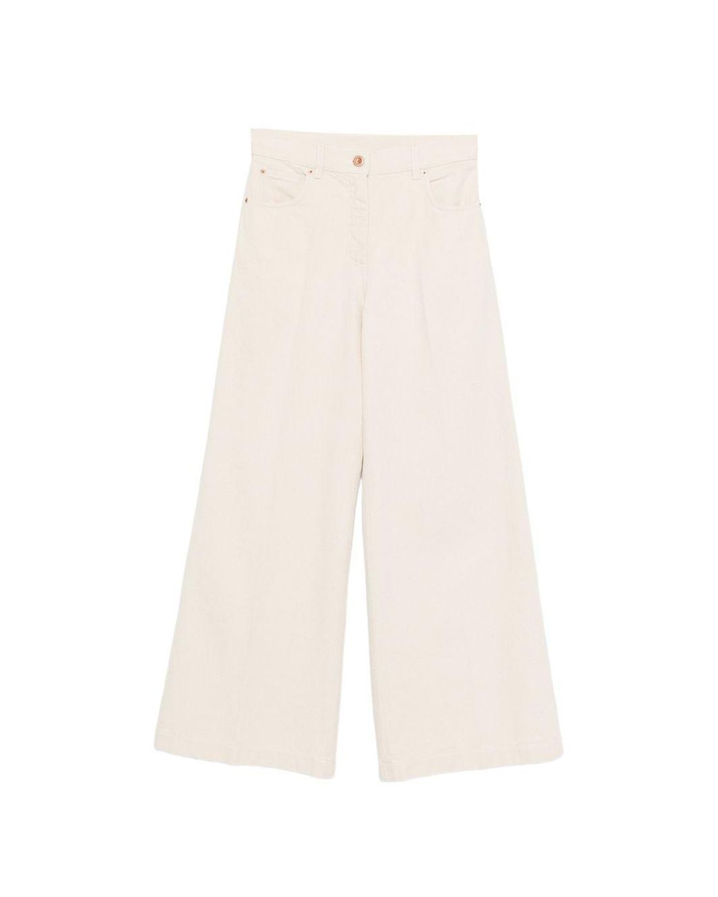 Aspesi White Ecru Cotton Trousers
