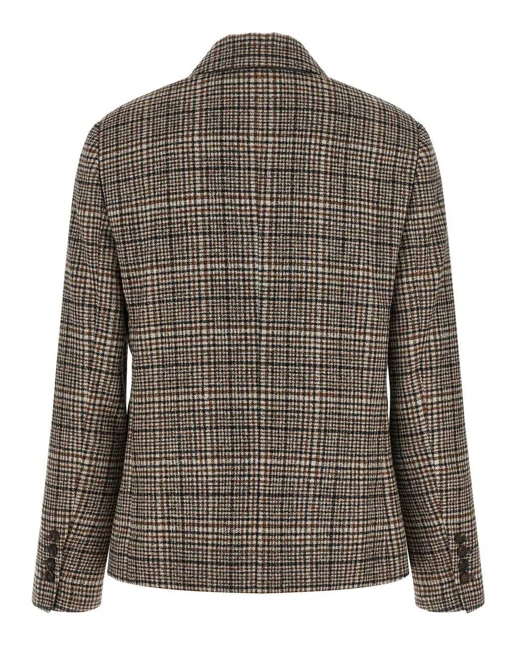 Brunello Cucinelli Brown Double-Breasted Blazer