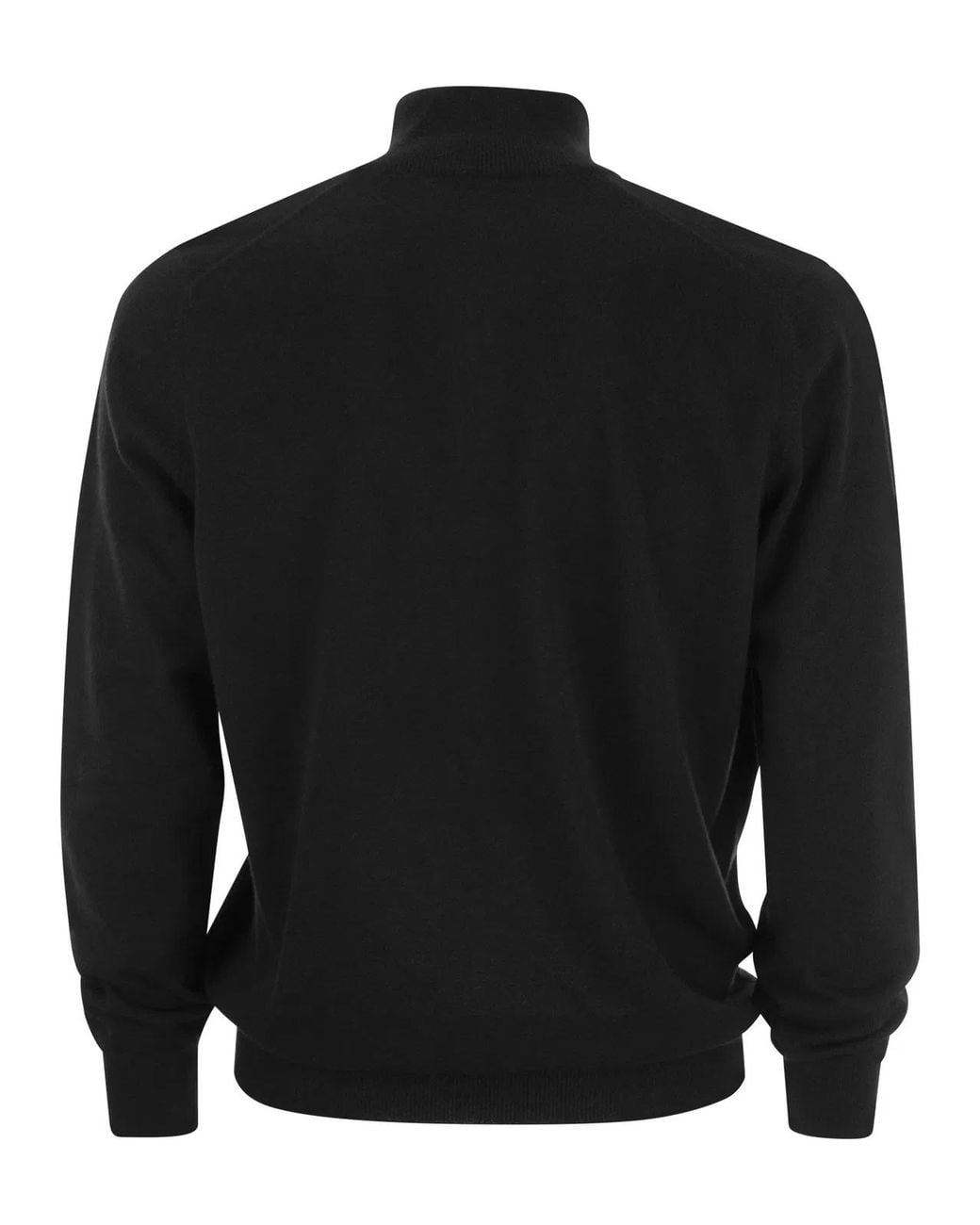 Brunello Cucinelli Black Cashmere Turtleneck Sweater With Zip for men