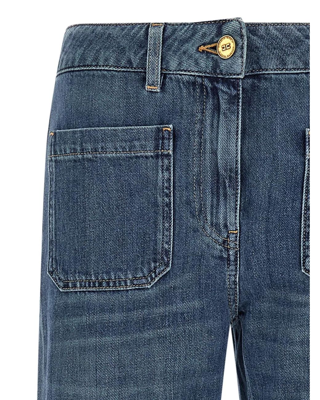 Elisabetta Franchi Blue Logo Embroidery Jeans