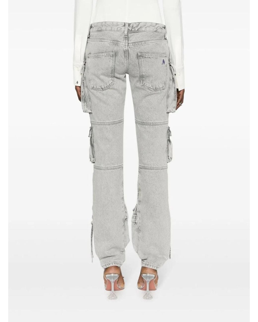 The Attico Gray Light Cotton Denim Trousers