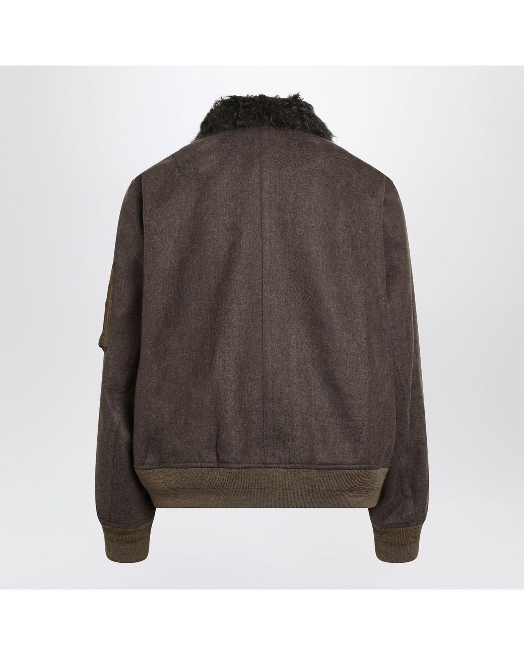 Sacai Brown Melton Wool Blouson Jacket for men