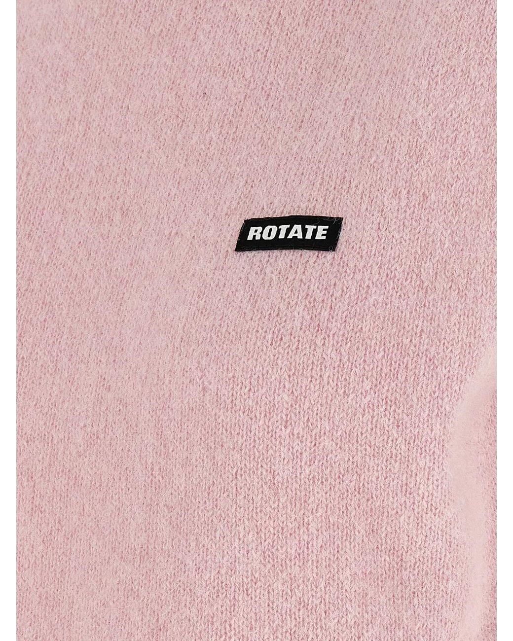 ROTATE BIRGER CHRISTENSEN Pink Knit Cropped Vest