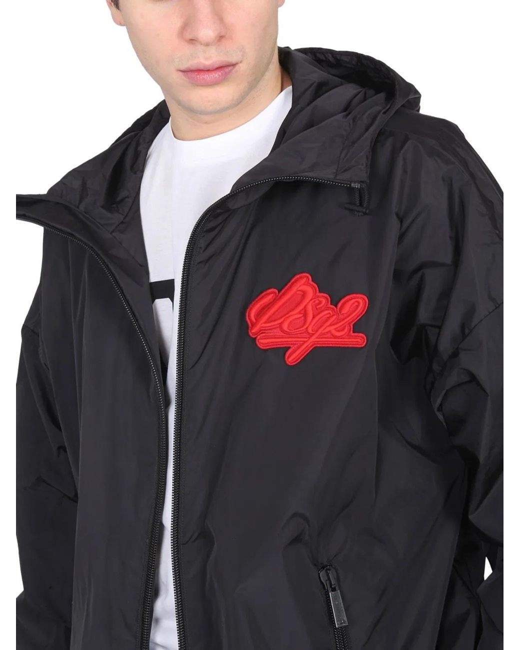 DSquared² Blue Relaxed Fit Hooded Jacket