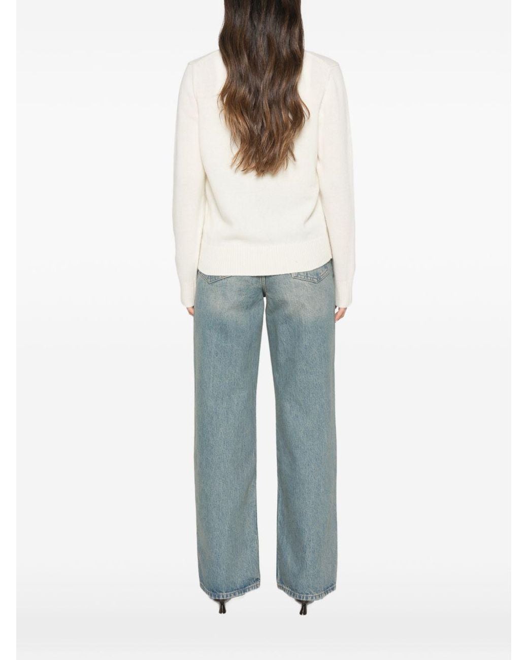 Ganni White Wool Sweater