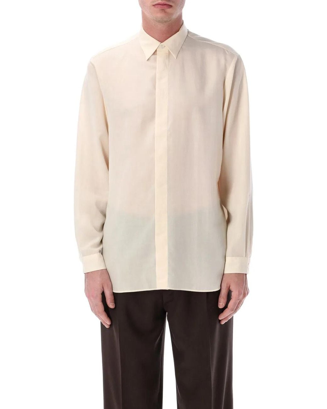 Lardini Natural Oversized Linen & Lyocell Shirt for men