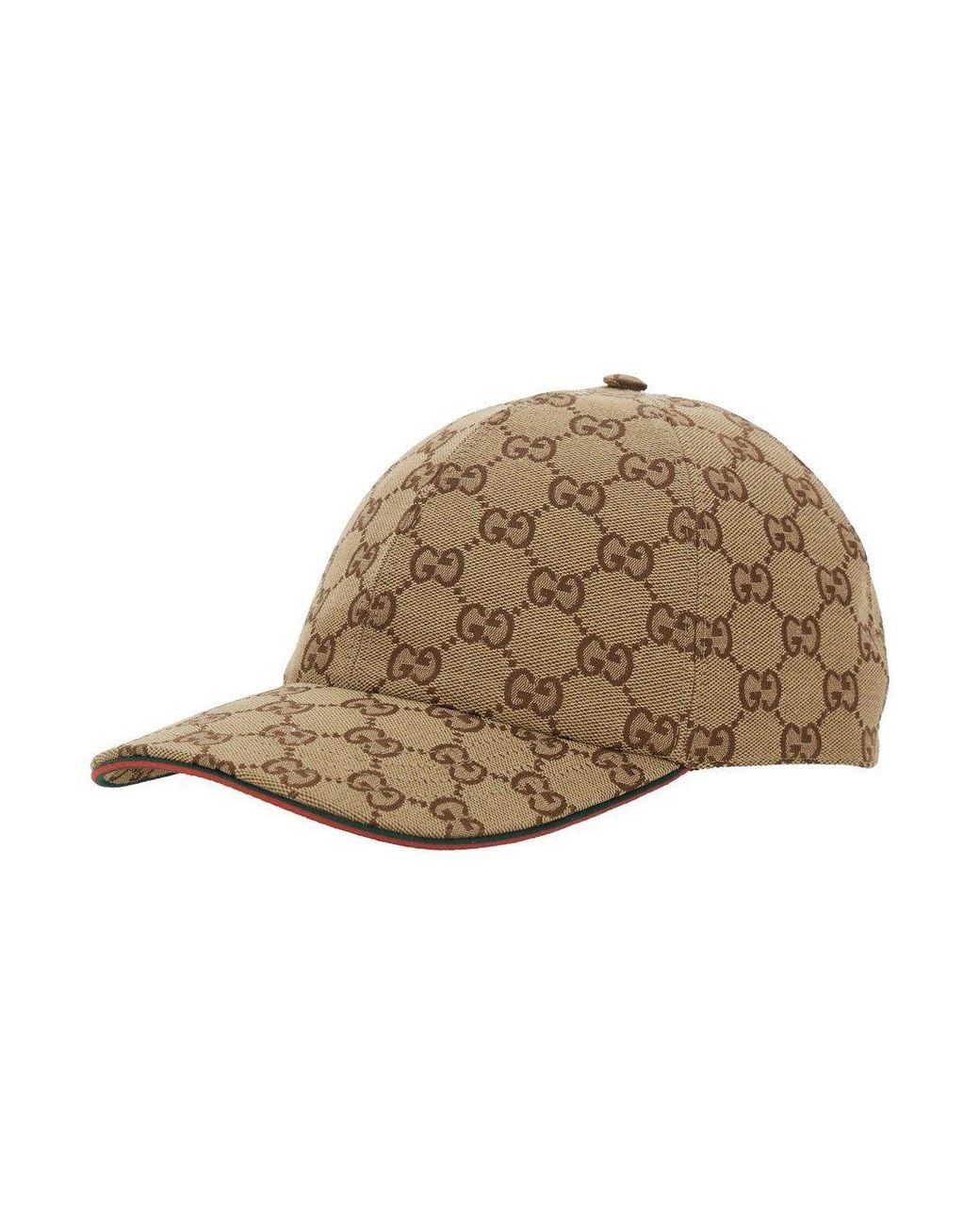 Gucci Natural Cap With Curved Visor Monogram