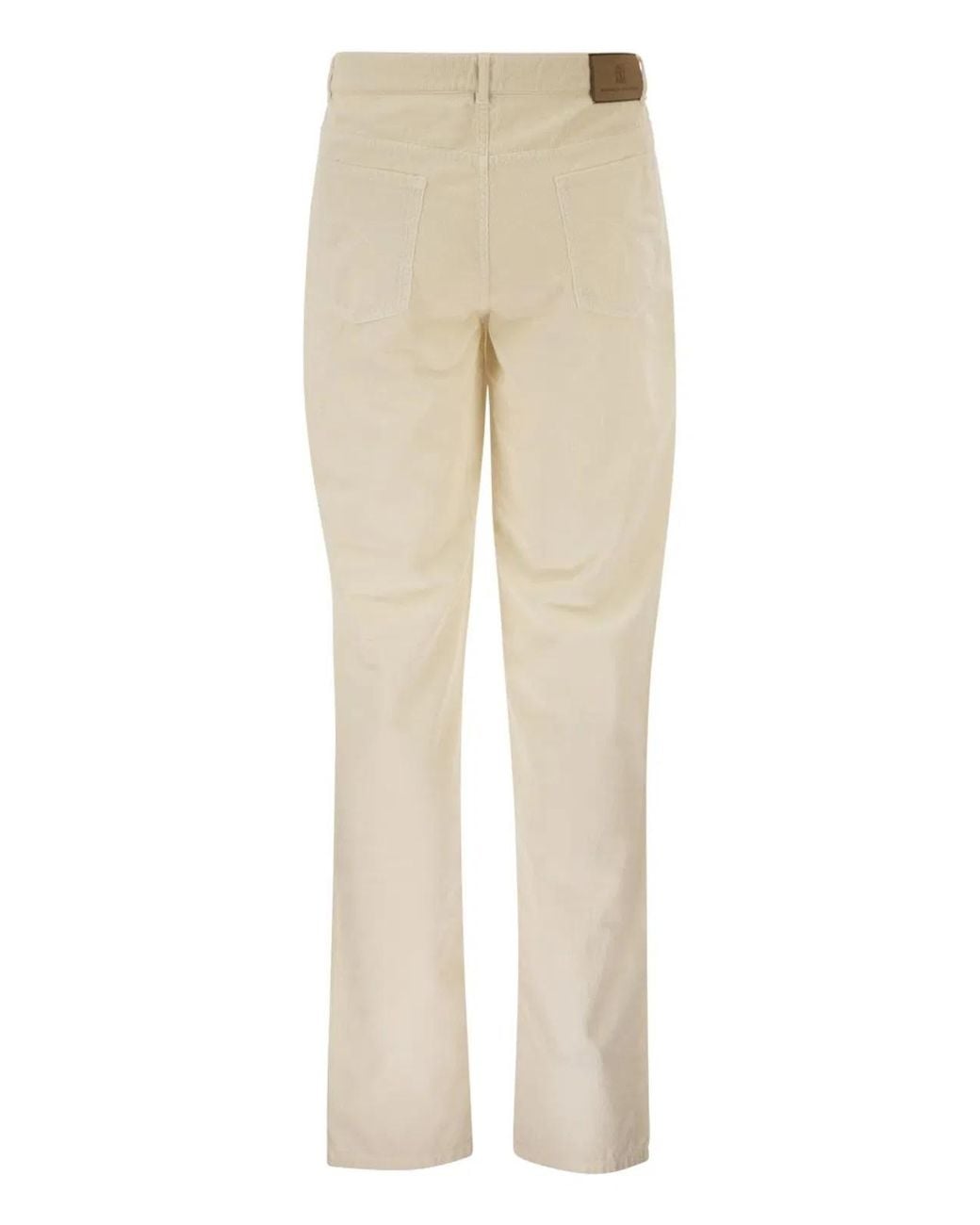 Brunello Cucinelli Natural Five-Pocket Cotton Corduroy Trousers for men