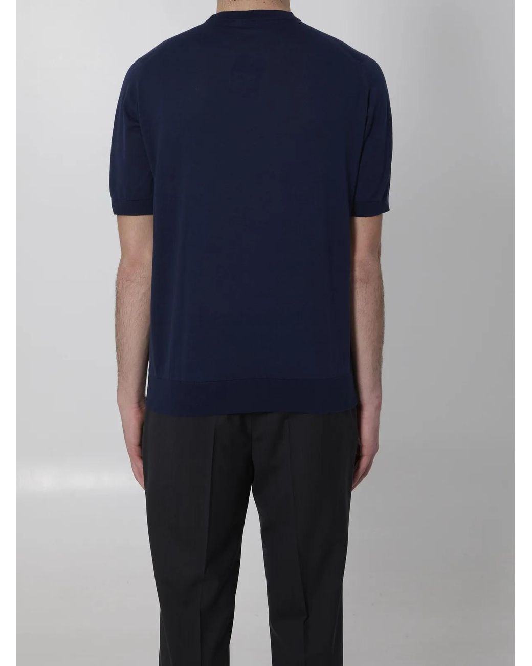 John Smedley Blue Kempton T-Shirt for men
