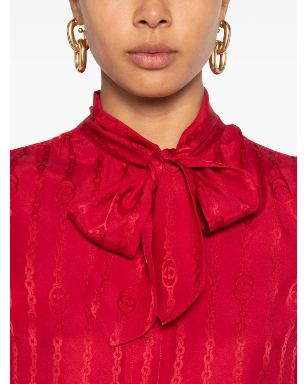 Gucci Red Silk Shirt