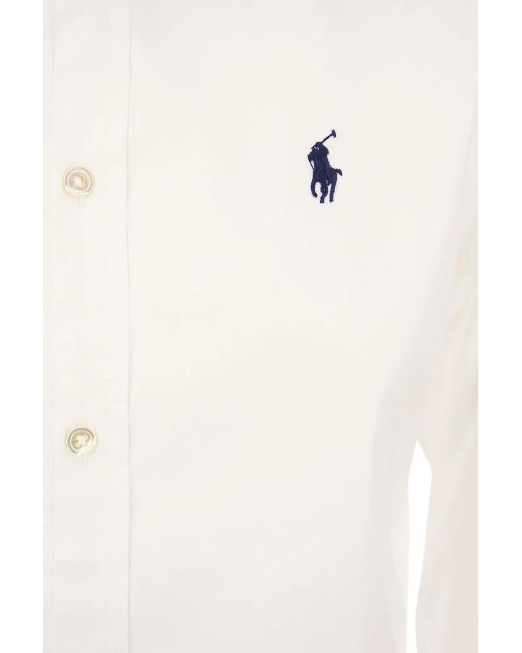 Polo Ralph Lauren White Long-Sleeved Cotton Shirt