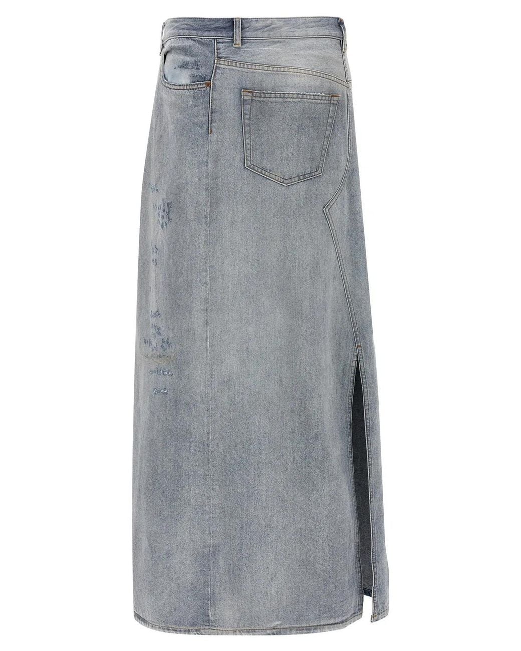 MM6 by Maison Margiela Gray Asymmetrical Construction Skirt
