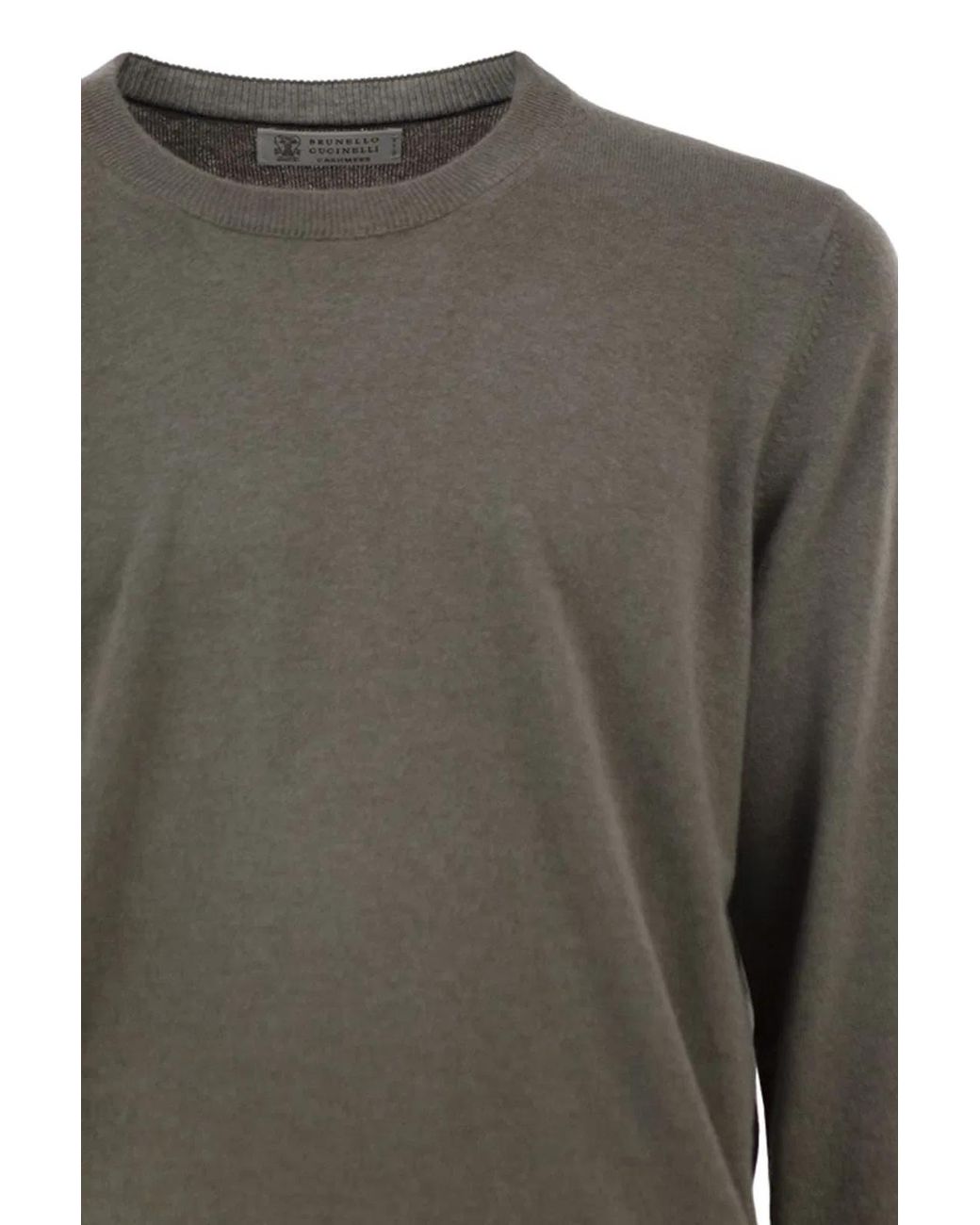 Brunello Cucinelli Gray Pure Cashmere Crew-Neck Sweater for men