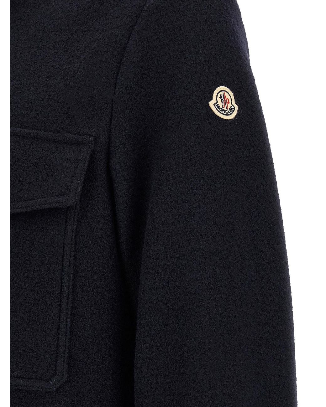 Moncler Blue Wool Overshirt for men