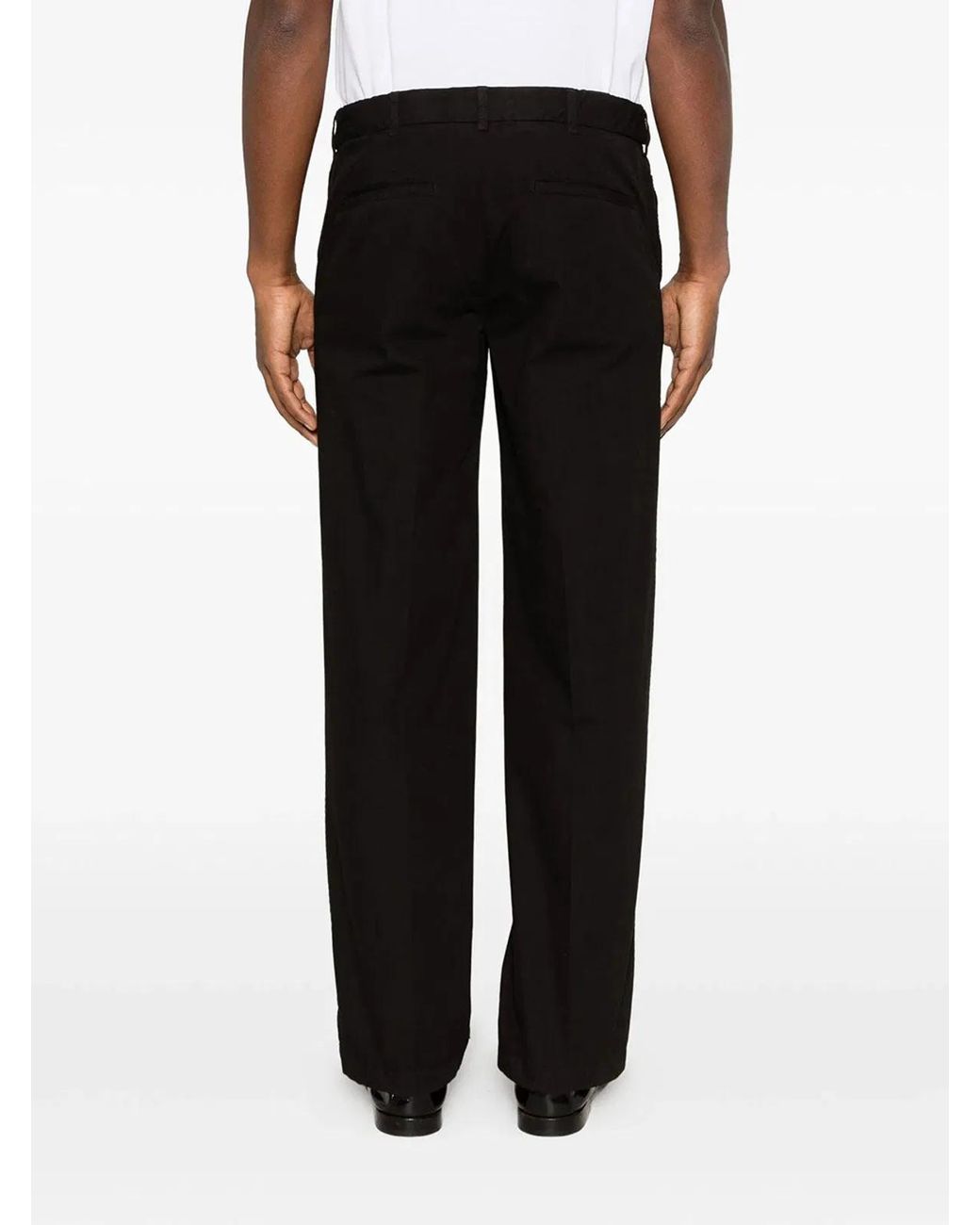 Cellar Door Black Leone Cotton Trousers for men