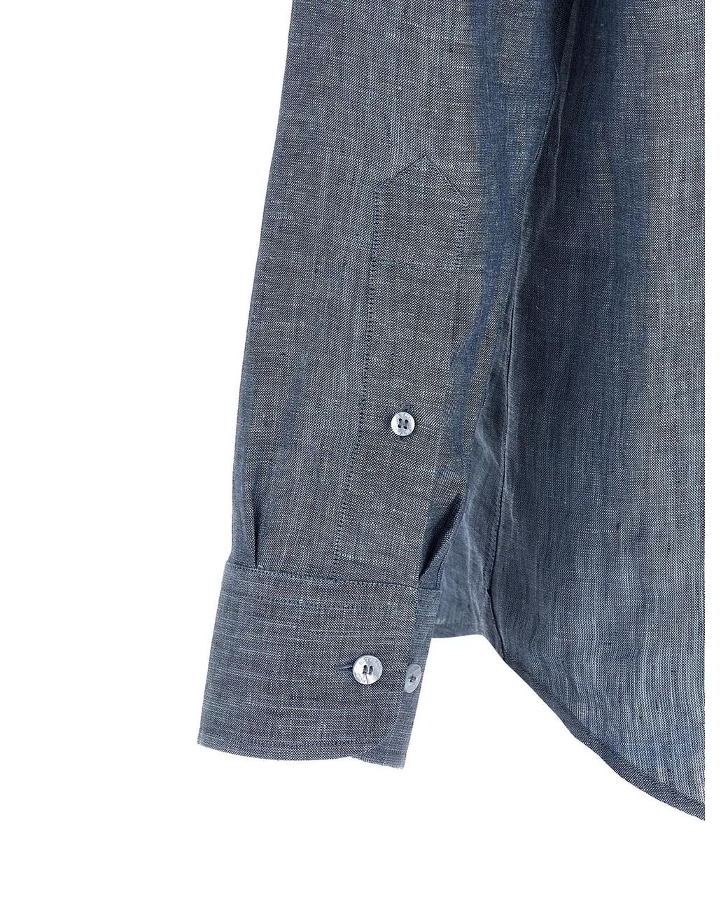 Etro Blue Linen Shirt for men