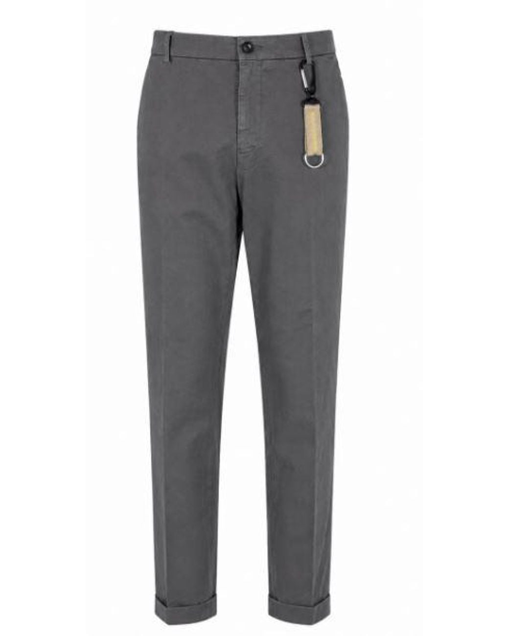 Manuel Ritz Gray Cotton Elastane Trousers for men