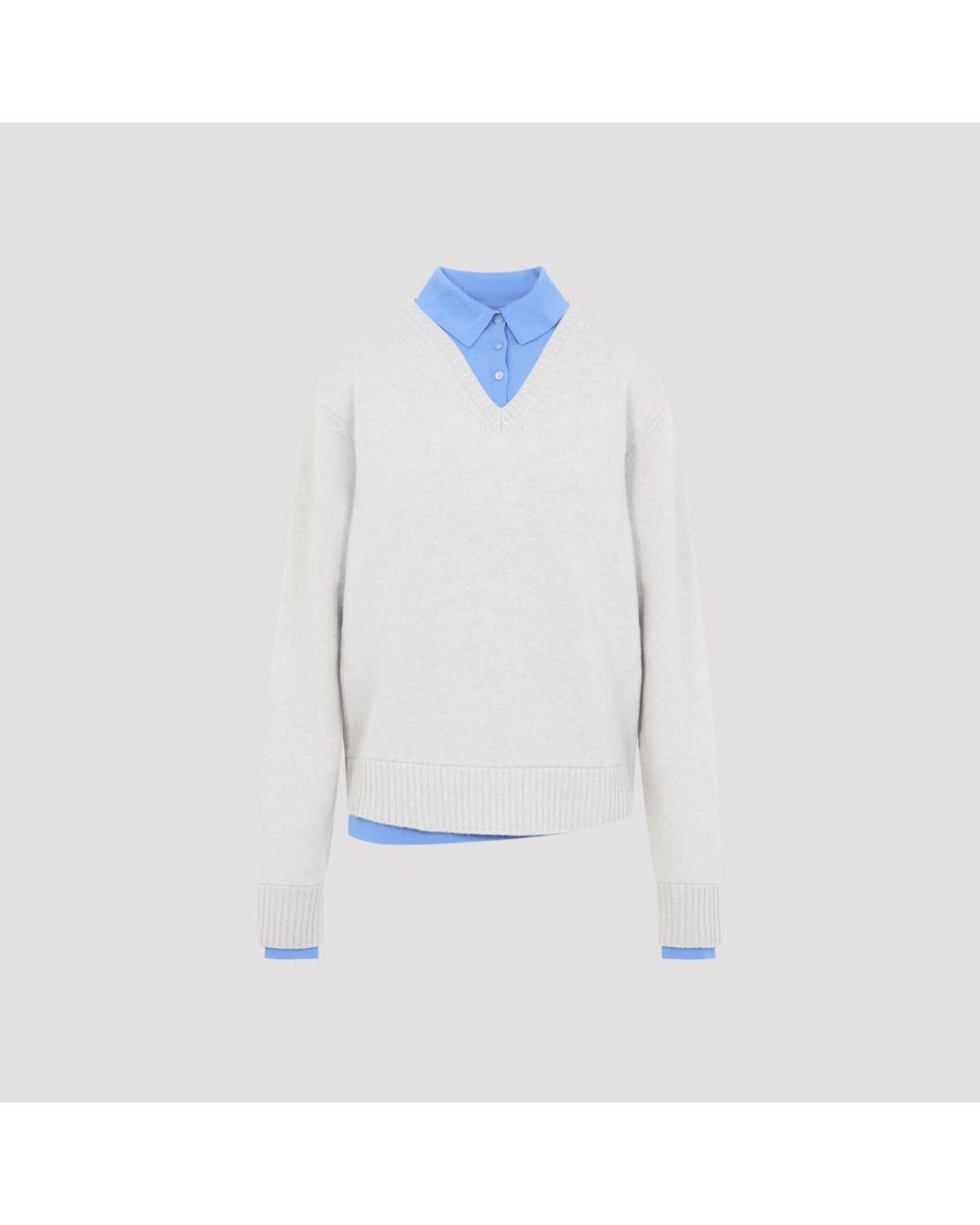 Acne Blue Dirty Polo Sweater