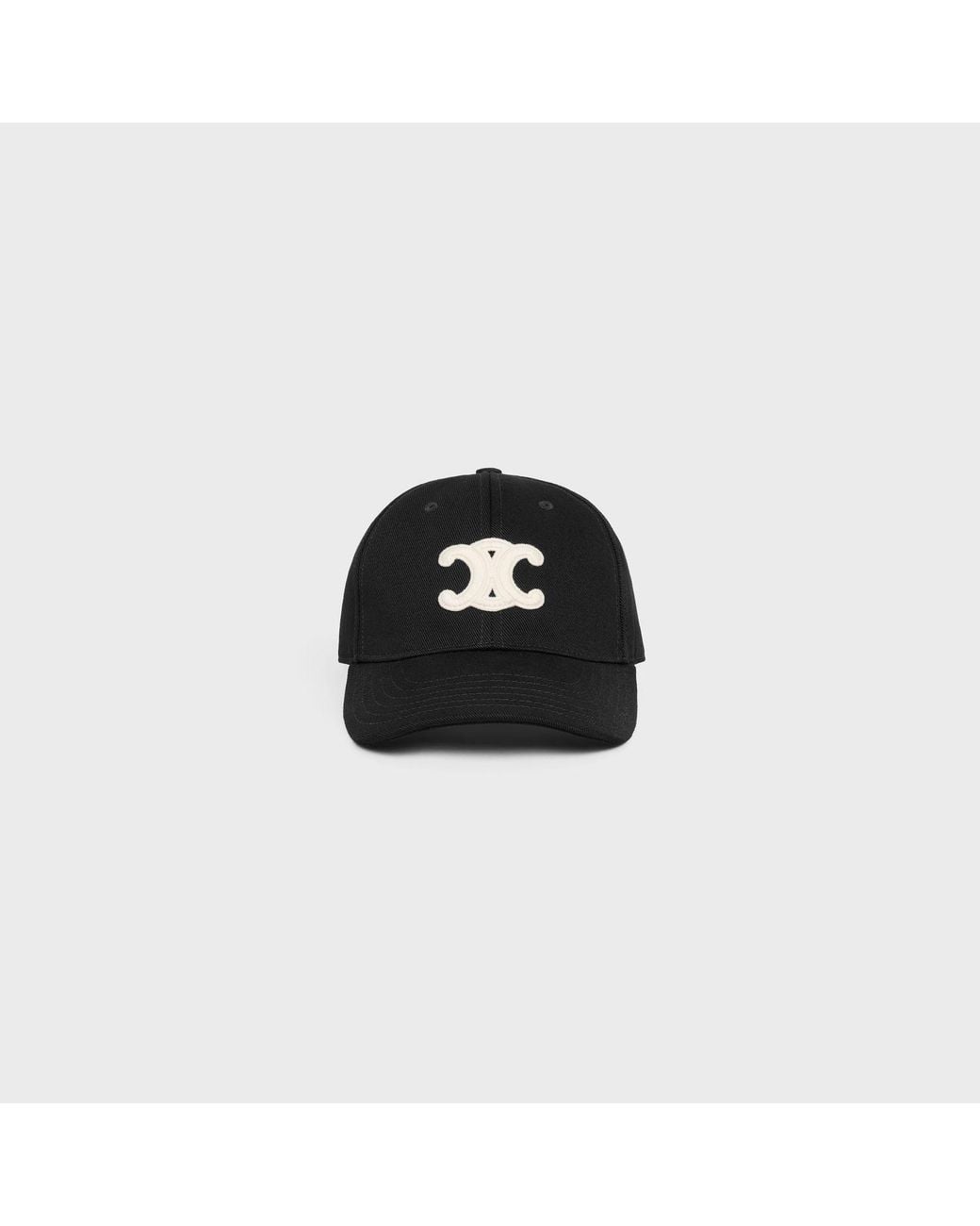 Céline Black Triomphe Baseball Cap for men