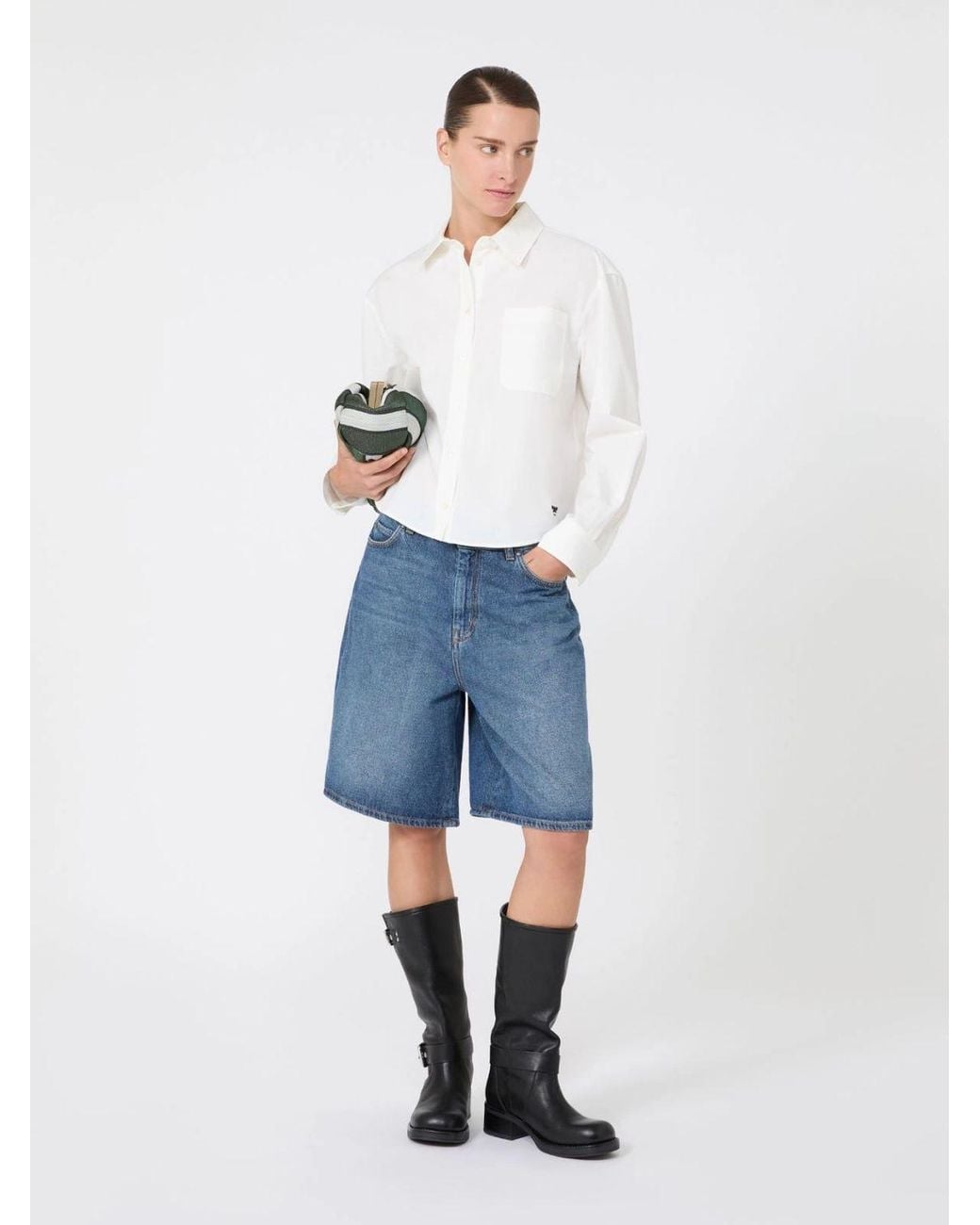 Max Mara White Cotton Poplin Shirt