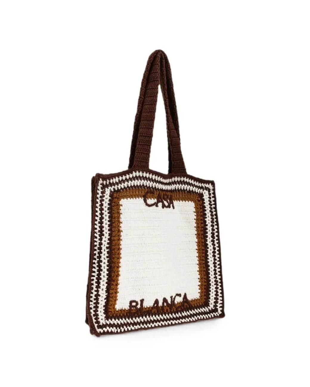 Casablanca White Crochet Shopper Bag With Embroidered Logo for men