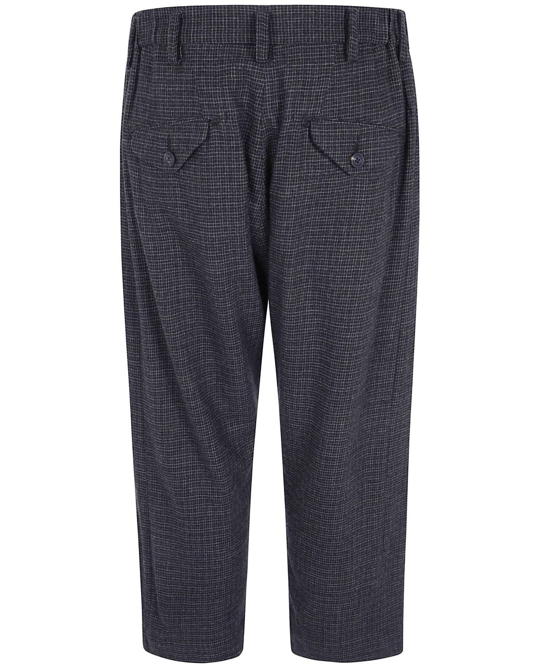 Ziggy Chen Blue Tattersall Tapered Trousers for men
