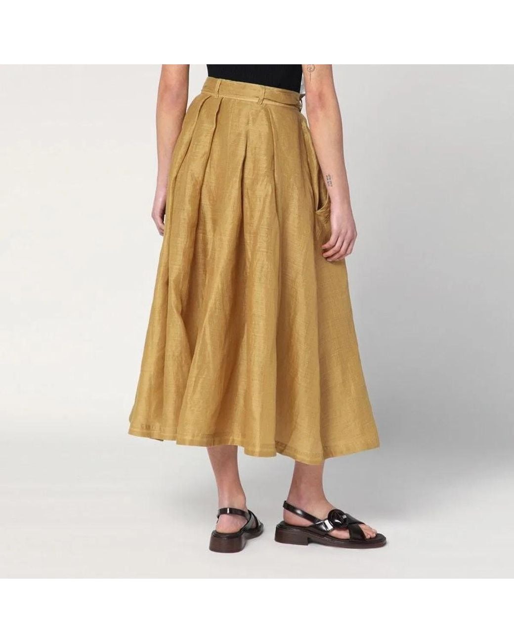 MKDT STUDIO Metallic Nova Pleated Skirt