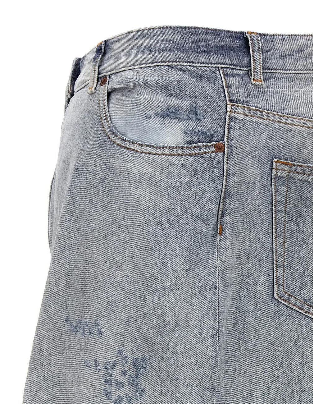 MM6 by Maison Margiela Gray Asymmetrical Construction Skirt