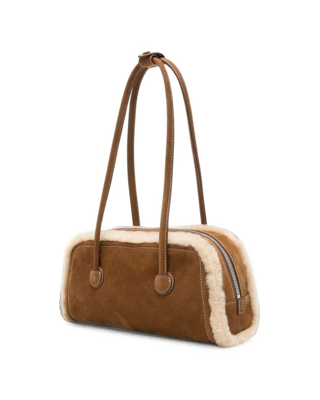 MARGE SHERWOOD Brown Leather Boston Bag