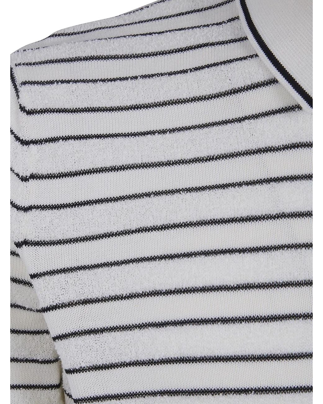 Nuur Gray Two Tone Striped Short Sleeved Polo Neck T-Shirt for men