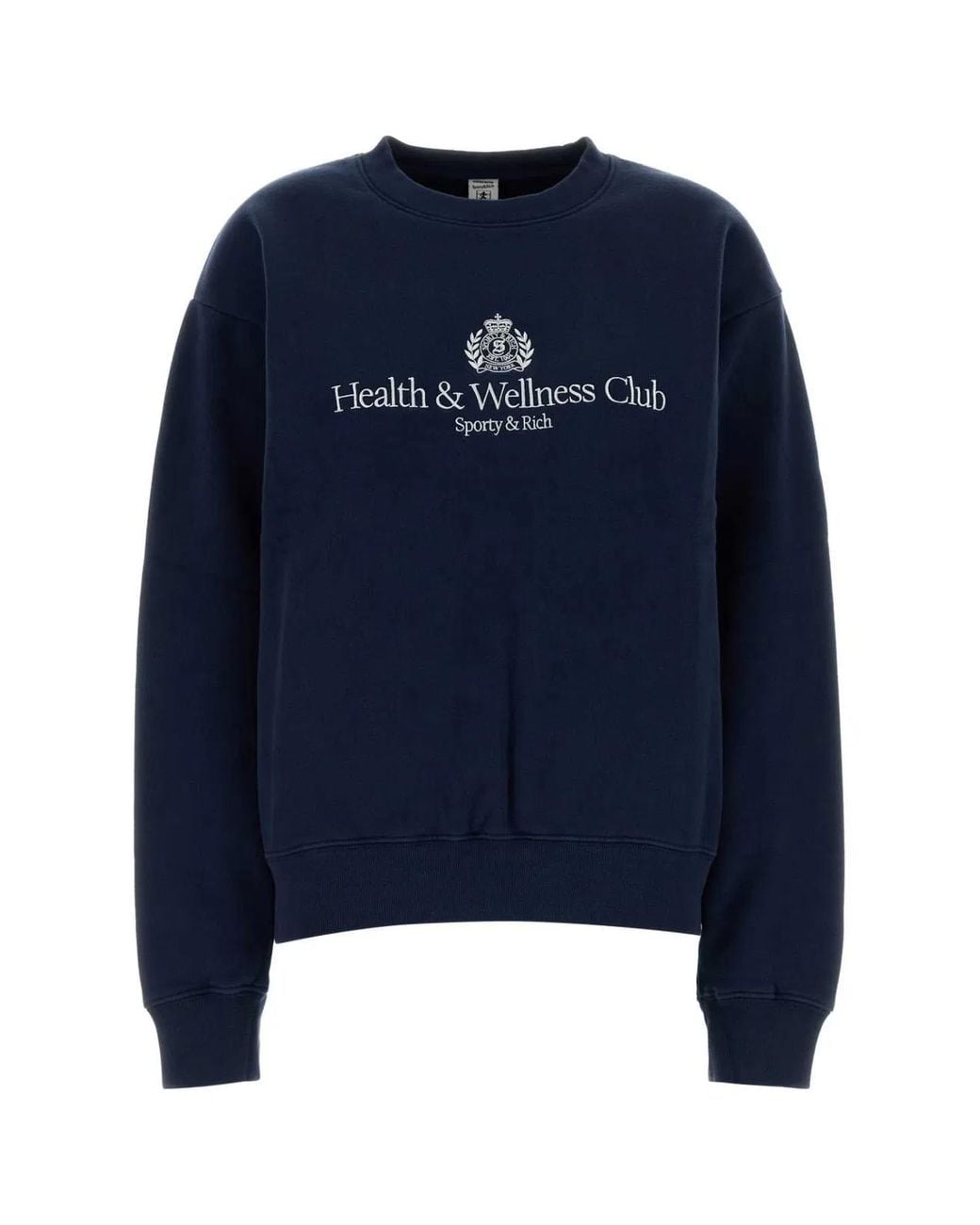 Sporty & Rich Blue Sporty & Rich H&W Crest Embroidered Crewneck