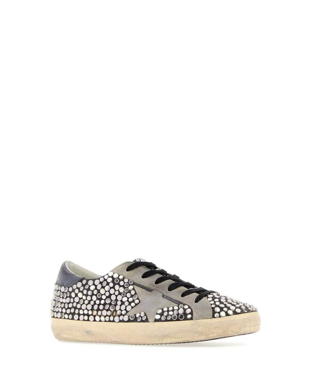 Golden Goose Deluxe Brand White Embellished Leather Sneakers