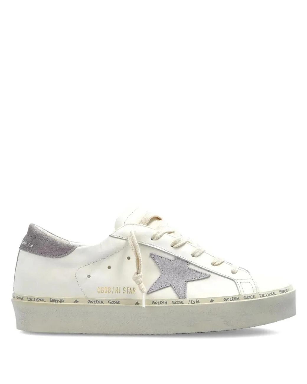 Golden Goose Deluxe Brand White Hi Star Leather Platform Sneakers