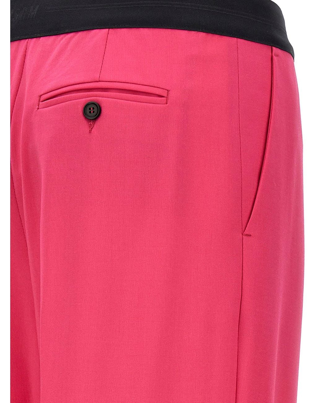 MSGM Pink Pants With Front Pleats