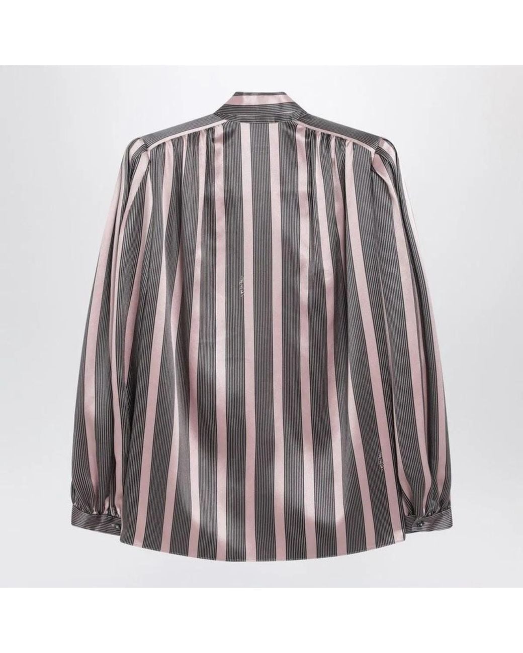 Valentino Pink Striped Crepe De Chine Shirt